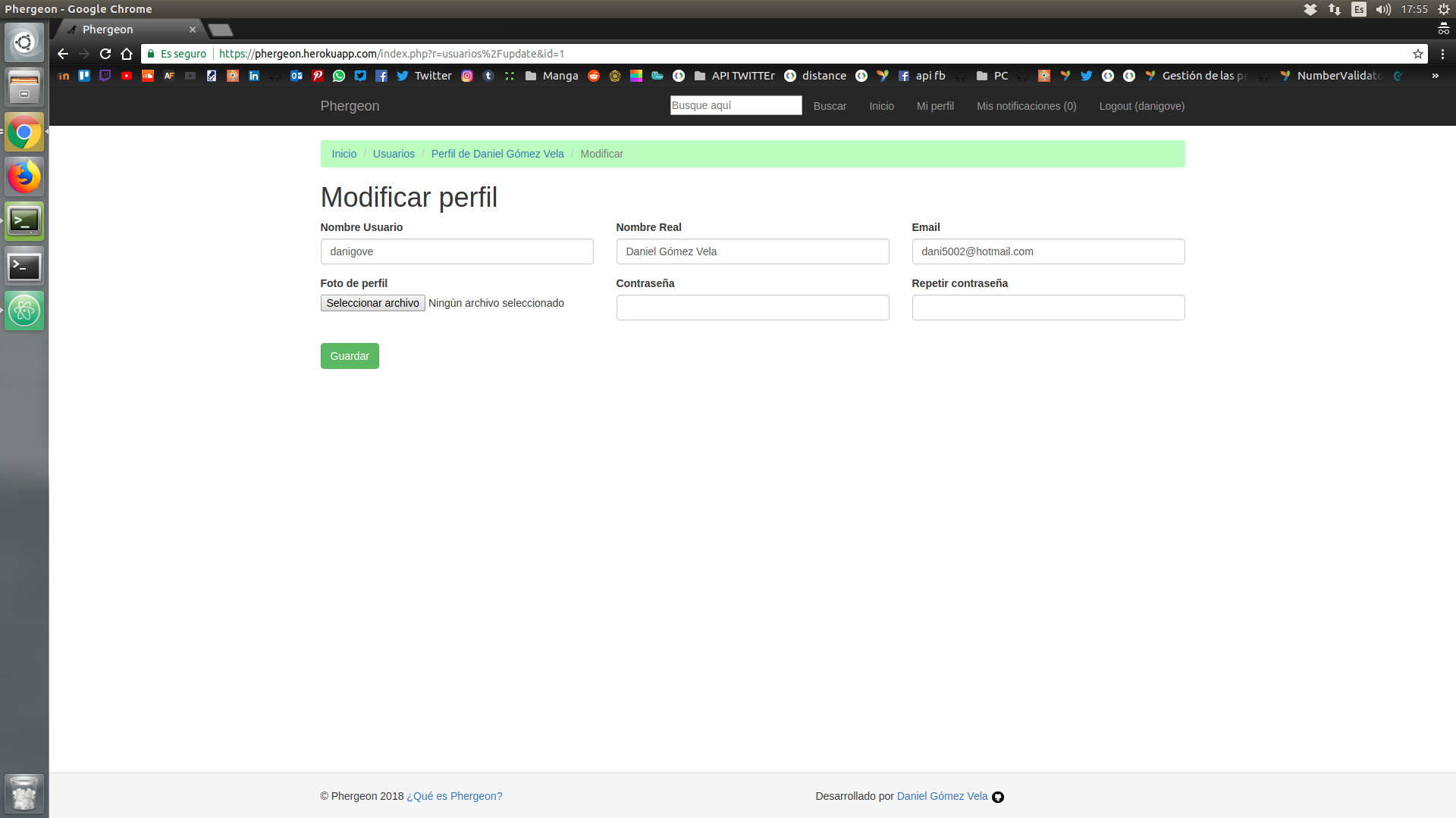Modificar datos